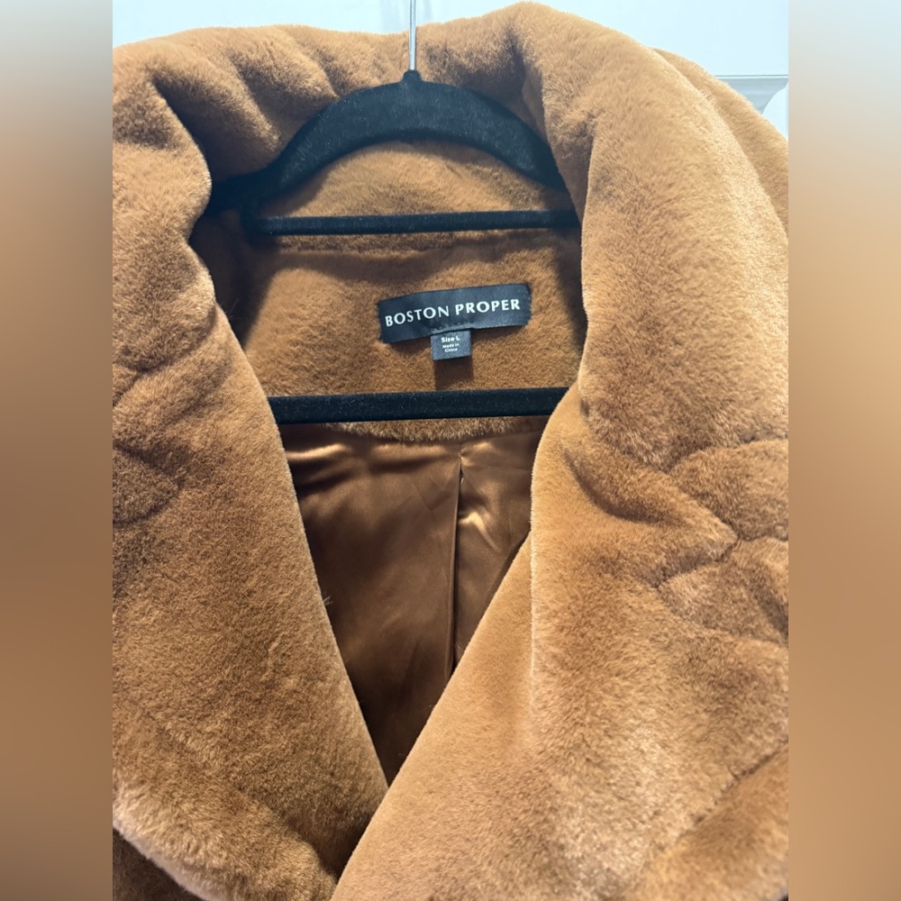 NWOT - Boston Proper Rich Brown Teddy Jacket. Cozy and perfect for winter! - Picture 4 of 5